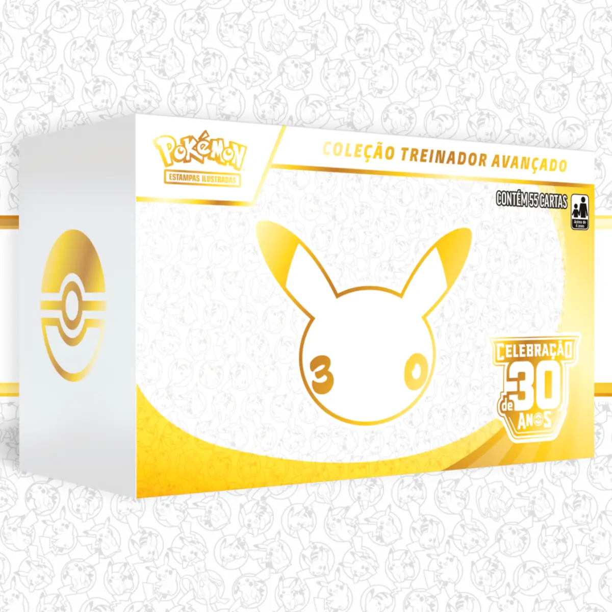 Elite Trainer Box Coleção Treinador Avançado lacrada, da Celebração de 30 Anos de Pokémon Estampas Ilustradas, em português