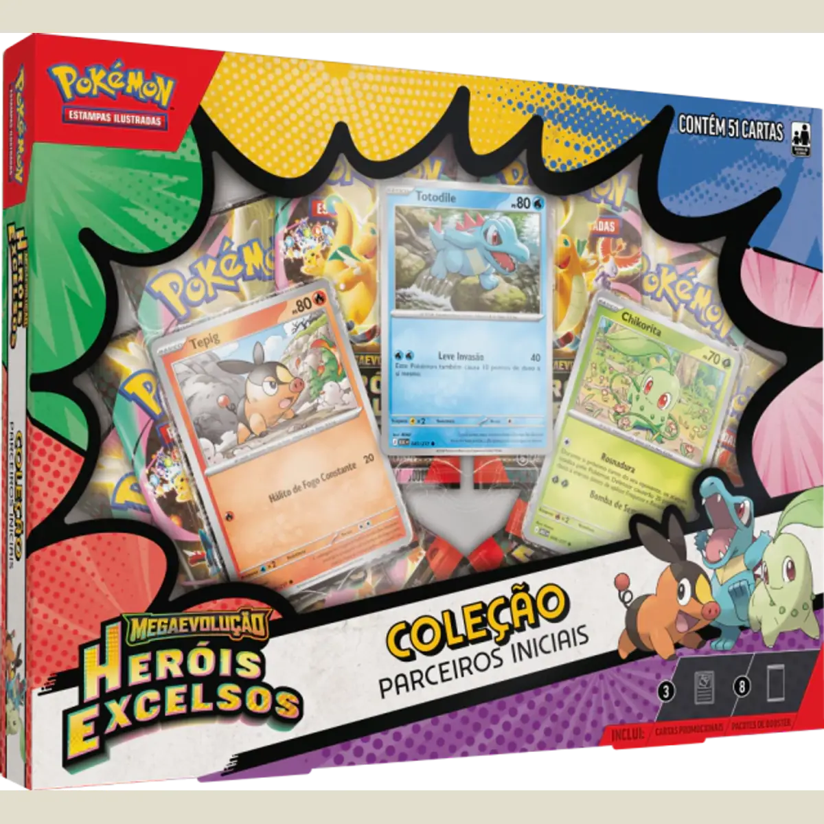 A Coleção Parceiros Iniciais de Megaevolução — Heróis Excelsos do Pokémon Estampas Ilustradas