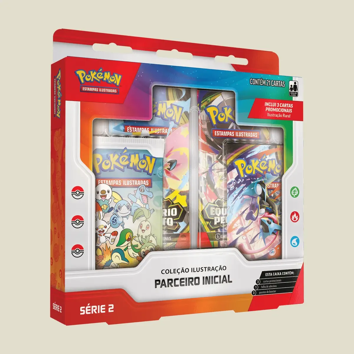 1 booster pack de Pokémon TCG contendo 3 de 9 promo cards